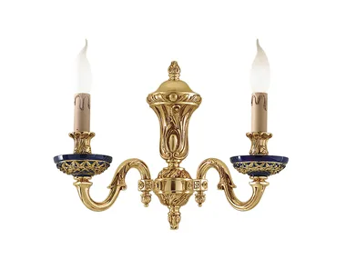 RUTH 517/A2 - Shaded gold plated wall light with blue crystal _ Possoni Illuminazione